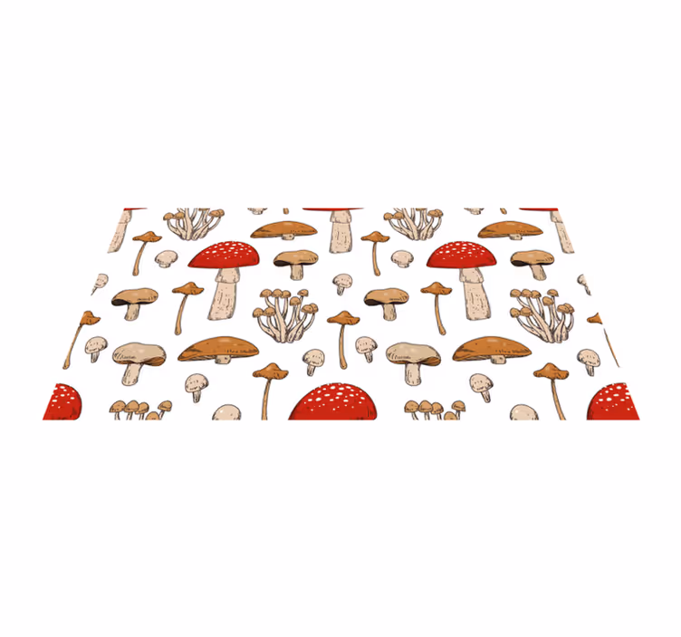Mushroom Dreamscape nature vinyl rug - TenStickers