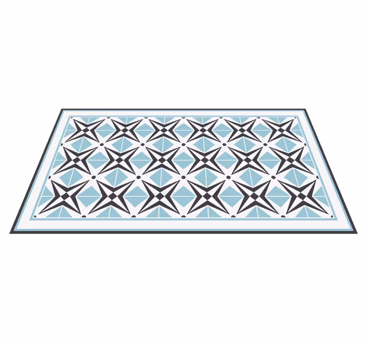 Star blue motif mosaic vinyl rug - TenStickers