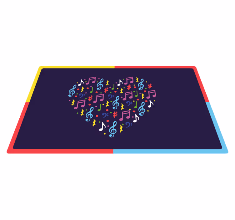 Kids vinyl rug colorful music heart - TenStickers