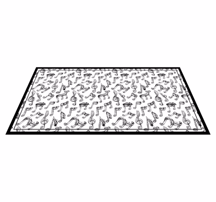 Music Note Design teenage bedroom vinyl rug - TenStickers