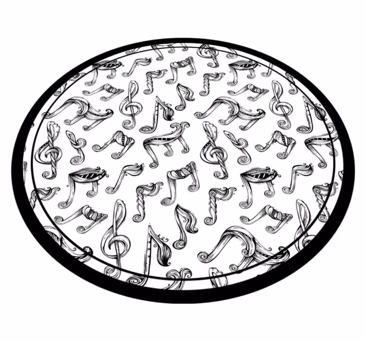 Musical Notation Pattern teenage bedroom vinyl rug - TenStickers