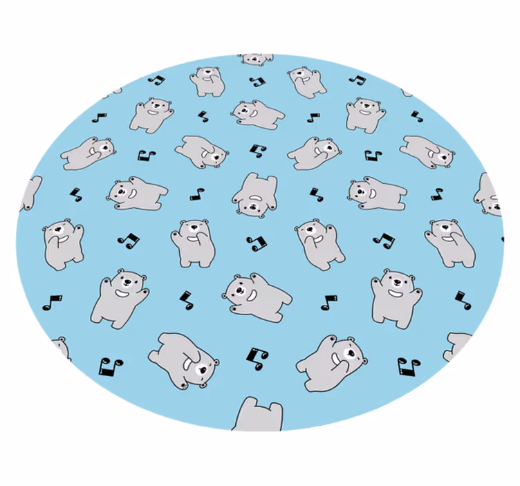 Cheerful Bear Characters nursery vinyl rug - TenStickers