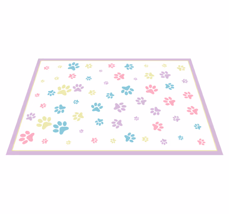 Animal print vinyl rug in paw print style - TenStickers