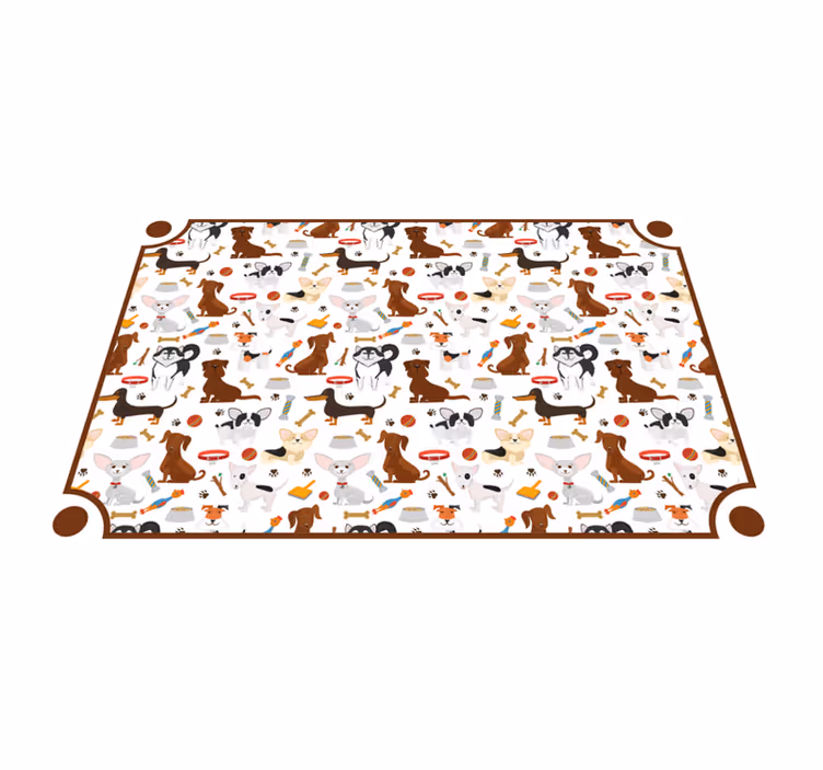 Cute canine companions animal vinyl rug - TenStickers