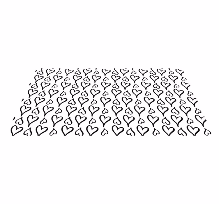 Black heart pattern texture vinyl rug - TenStickers