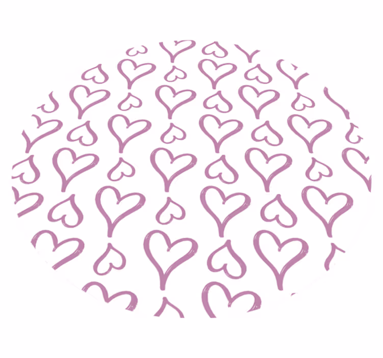 Texture vinyl rug with pink heart pattern - TenStickers