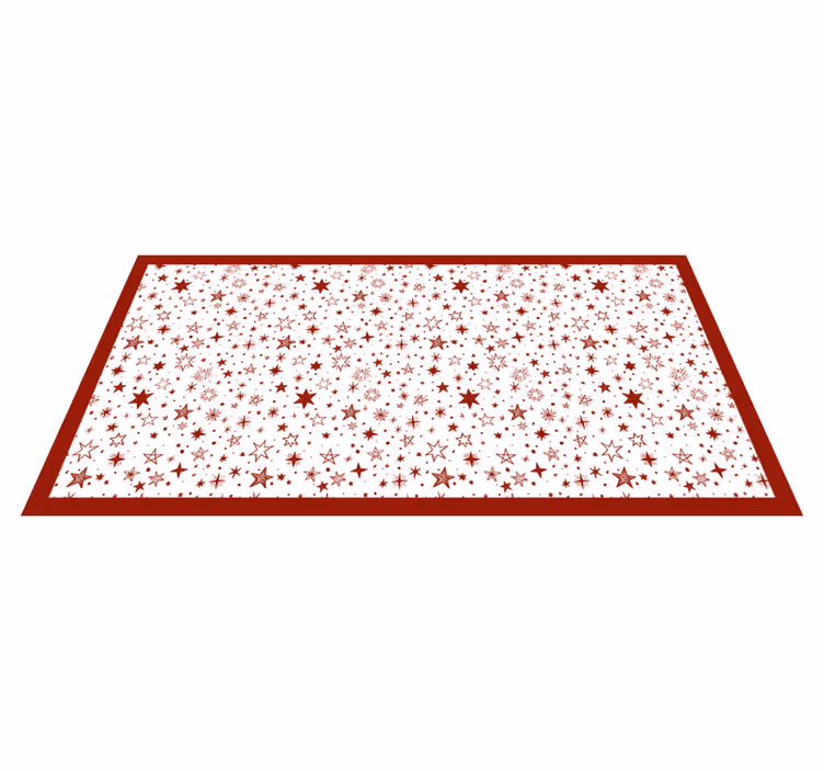 Red starry night star vinyl rug - TenStickers