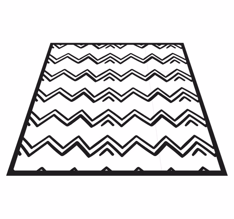 Minimal vinyl rug in zigzag design - TenStickers