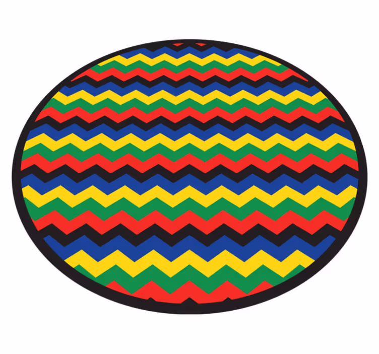 Colorful zigzag geometric vinyl rug - TenStickers