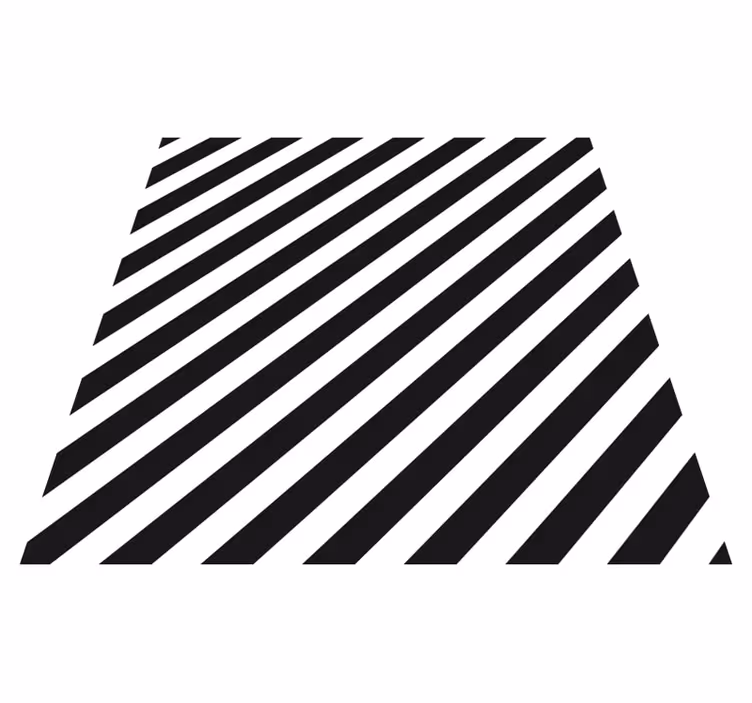 Diagonally black and white stripes vinyl rug - TenStickers