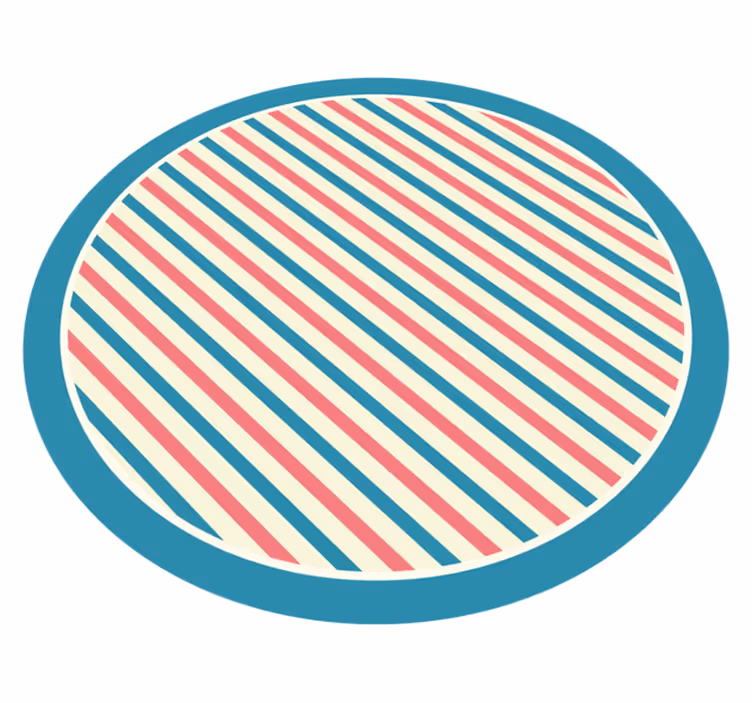 Stripes vinyl rug with circular diagonal pattern - TenStickers