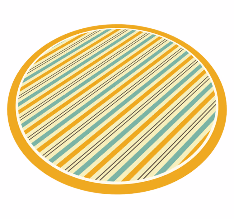 Stripes vinyl rug in circular yellow shades - TenStickers
