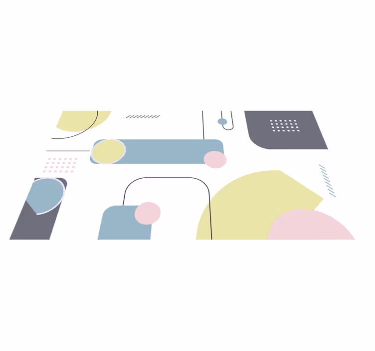 Pastel geometrical background rectangular rug - TenStickers