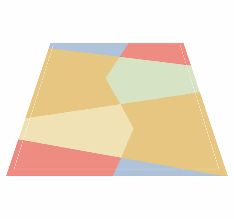 Lively geometric composition geometric vinyl rug - TenStickers