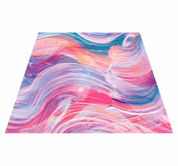 Textured vinyl rug in vibrant wave patterns - TenStickers