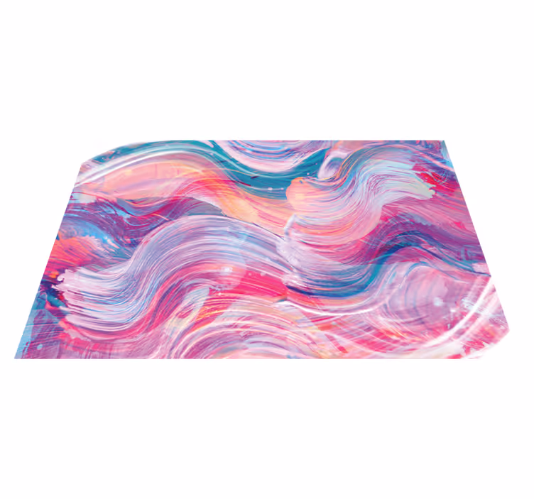 Textured vinyl rug in vibrant abstract curves - TenStickers