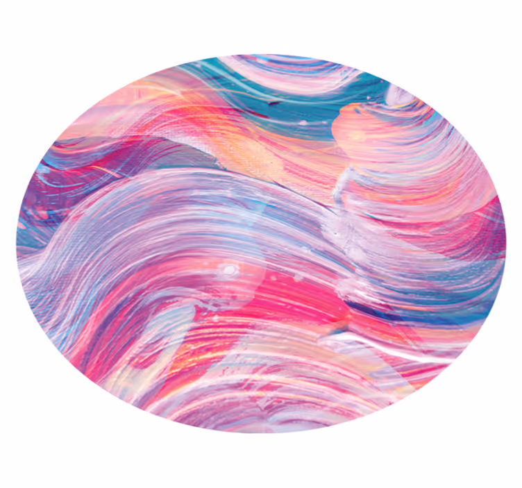 Colorful swirling waves textured vinyl rug - TenStickers