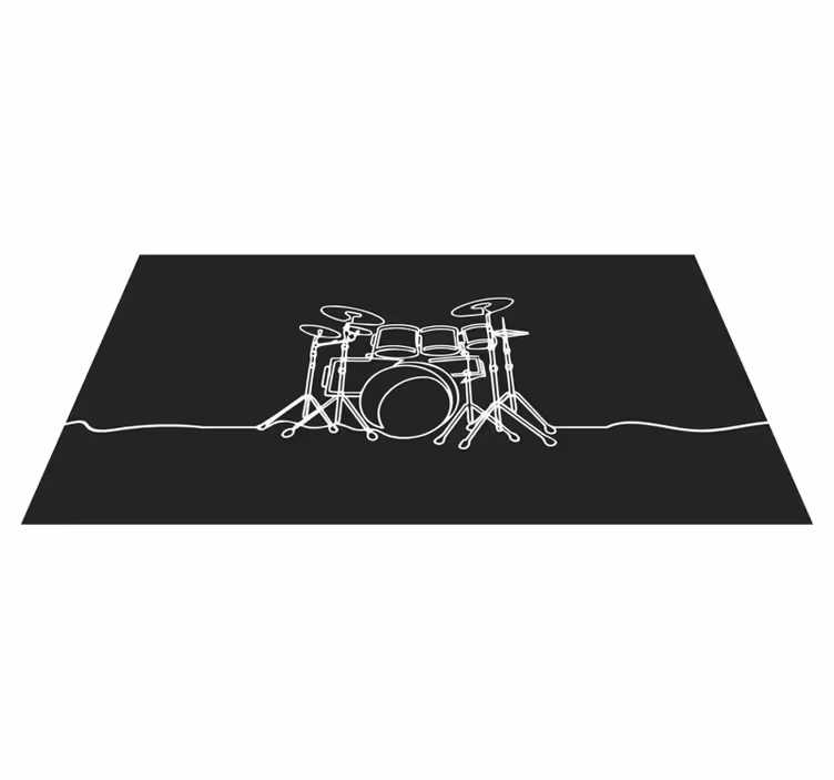 Drum Set Silhouette teenage bedroom vinyl rug - TenStickers