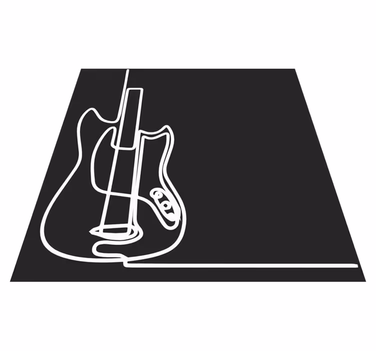 Guitar Outline Art teenage bedroom vinyl rug - TenStickers