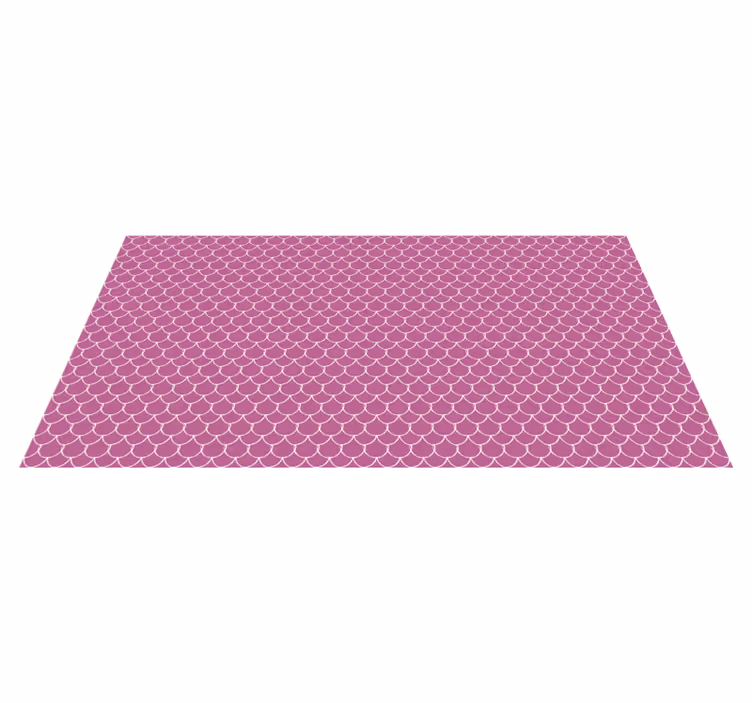 Animal print vinyl rug in pink scallop patterns - TenStickers