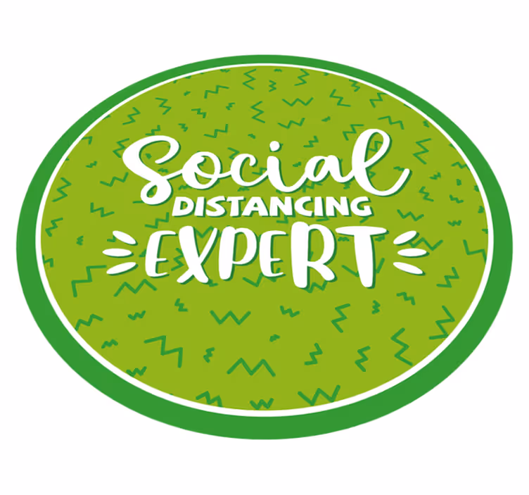 SOCIAL DISTANCING EXPERT world map vinyl rug - TenStickers