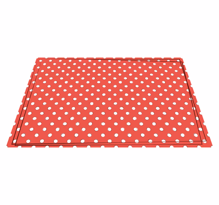 Red Polka Dots wood effect vinyl rug - TenStickers