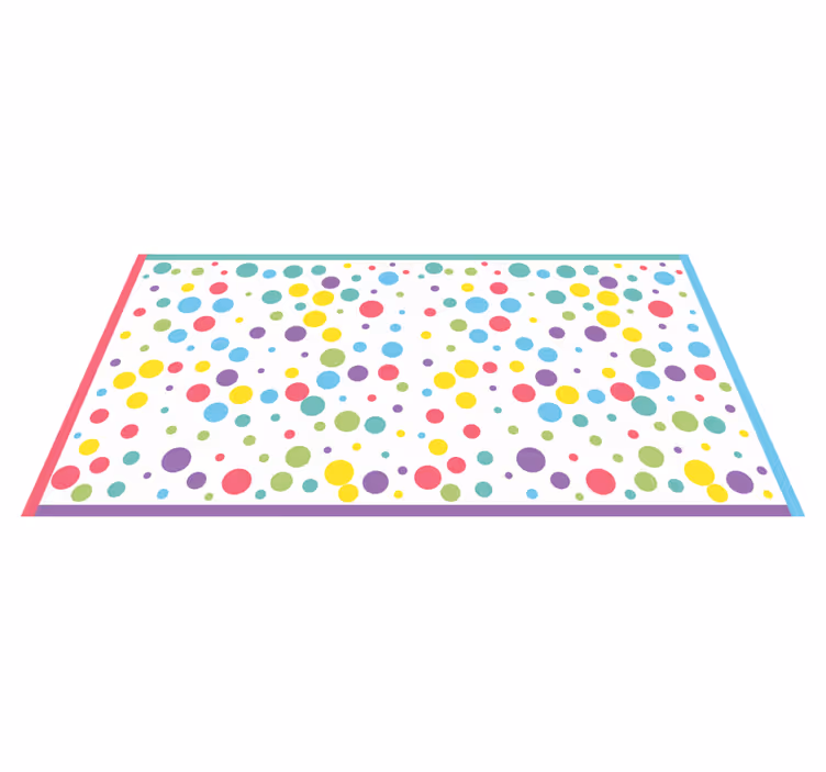Colourful polka dot pattern modern rug - TenStickers