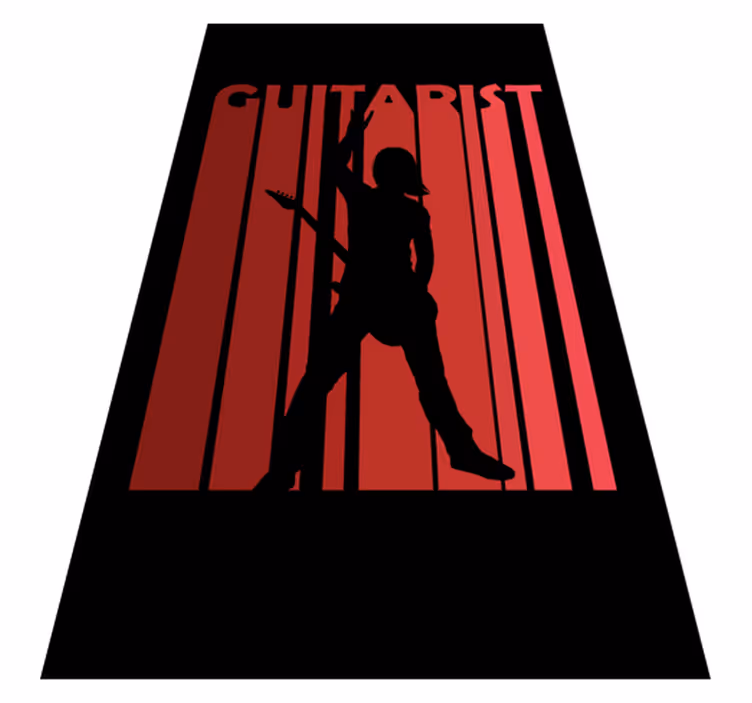 Guitarist Silhouette texture vinyl rug - TenStickers