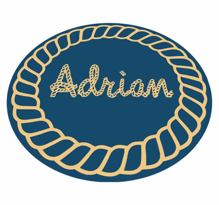 Circular nautical name kids vinyl rug - TenStickers