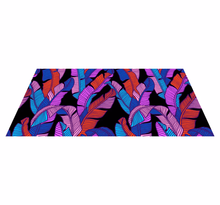 Nature vinyl rug in vibrant tropical leaves - TenStickers