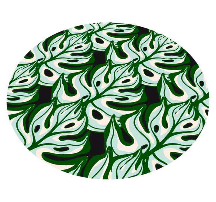 Nature vinyl rug tropical leaf design - TenStickers