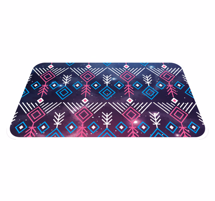 Ethnic purple and blue scandinavian vinyl rug - TenStickers