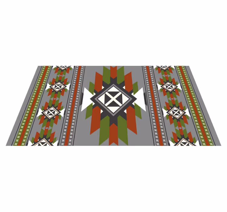 Textured Geometric Pattern ethnic vinyl rug - TenStickers