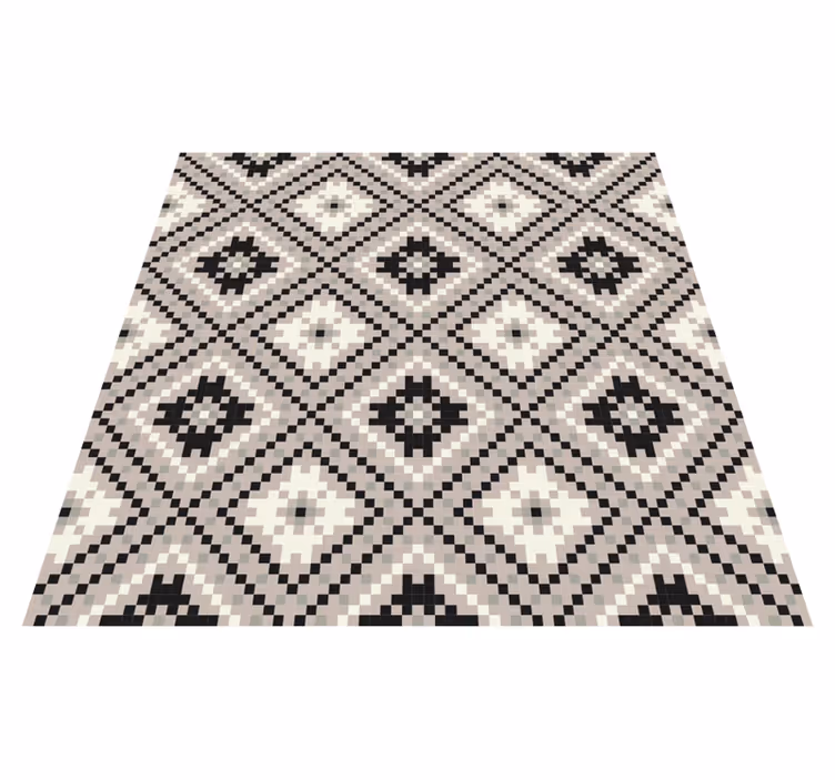Elegant Monochrome Pattern mosaic vinyl rug - TenStickers