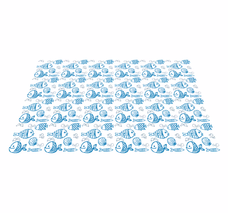 Playful Fish Pattern kids vinyl rug - TenStickers