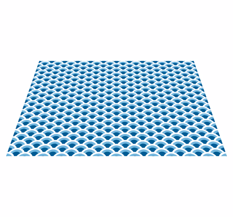 Blue Wave Patterns scandinavian vinyl rug - TenStickers