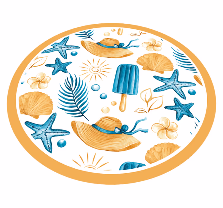 Summer Vacation Vibes nature vinyl rug - TenStickers