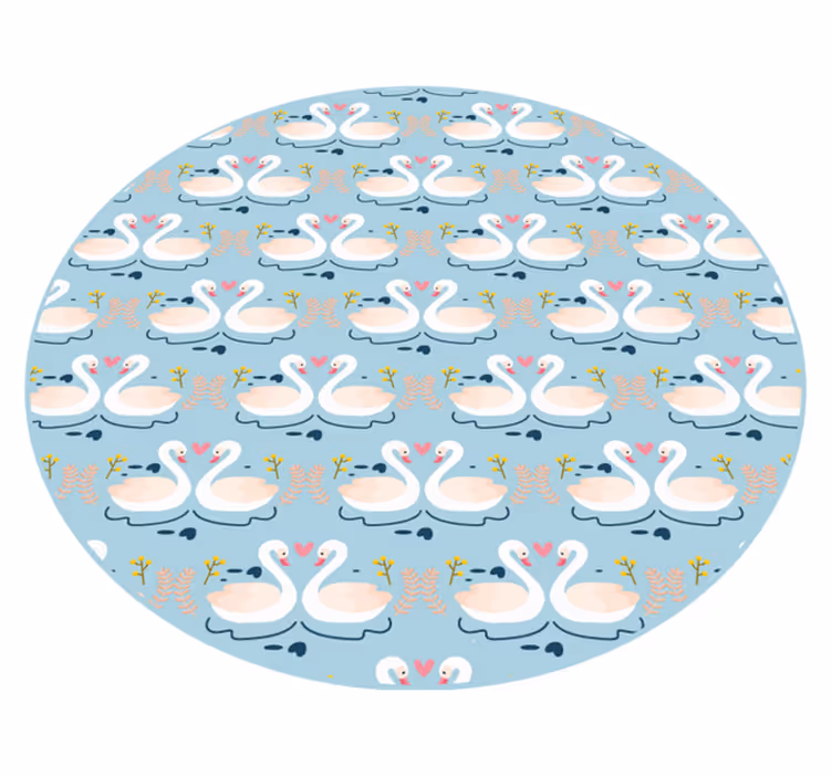 Charming swan pattern animal vinyl rug - TenStickers