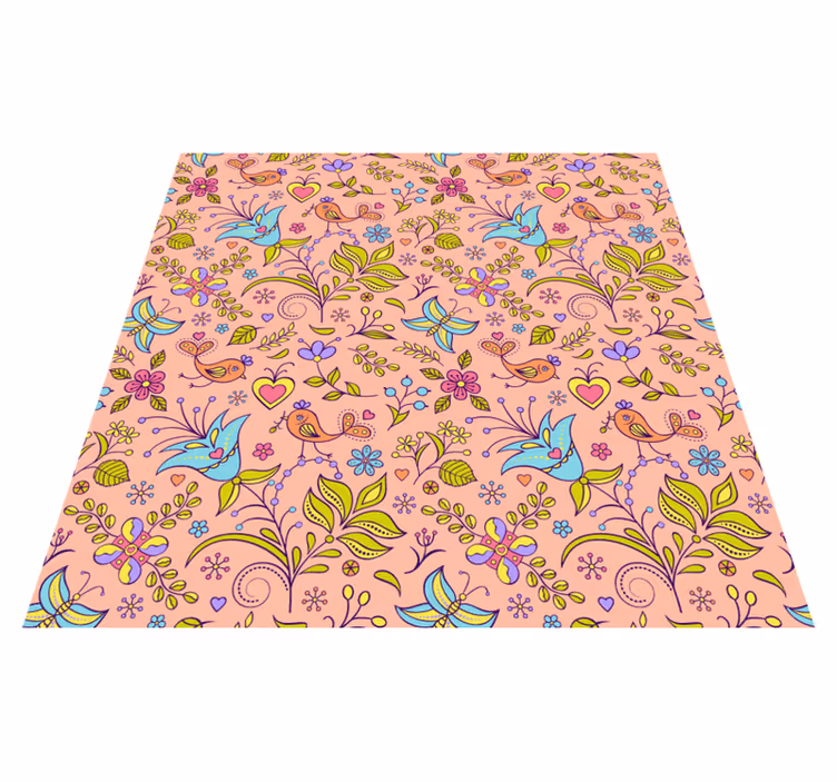 Floral vinyl rug floral spring design - TenStickers