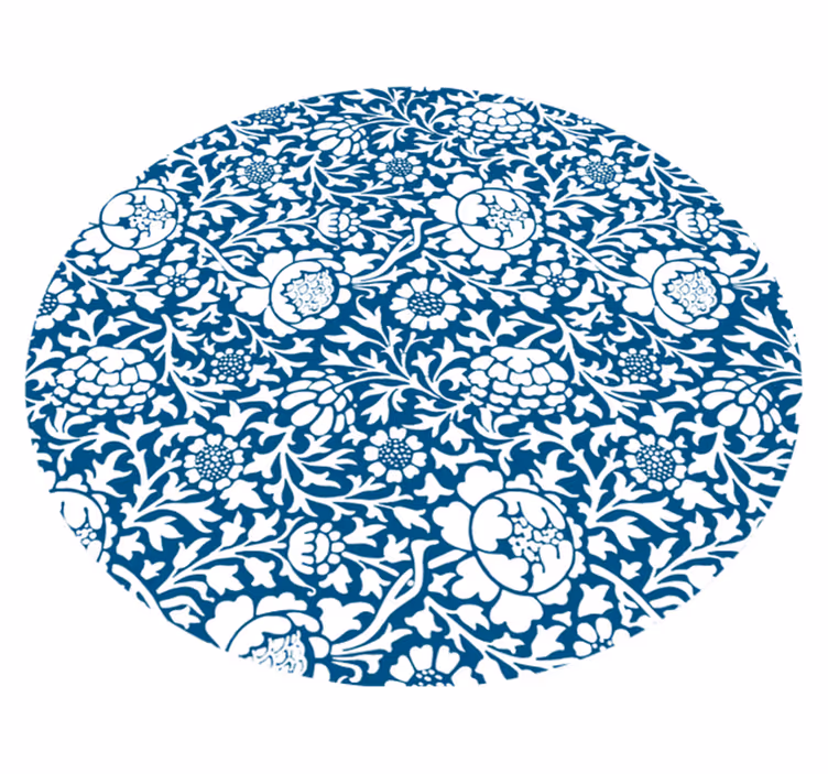 Floral pattern style floral vinyl rug - TenStickers