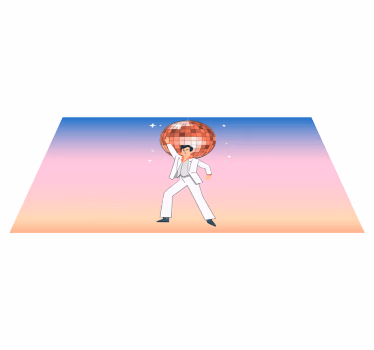 Dance Party Vibes kids vinyl rug - TenStickers
