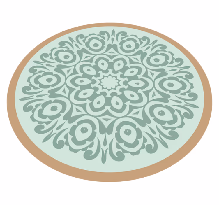 Round Botanical Arrangement mandala vinyl rug - TenStickers