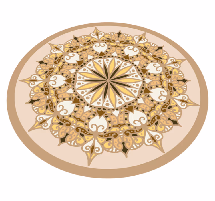 Mandala vinyl rug elegant golden design - TenStickers