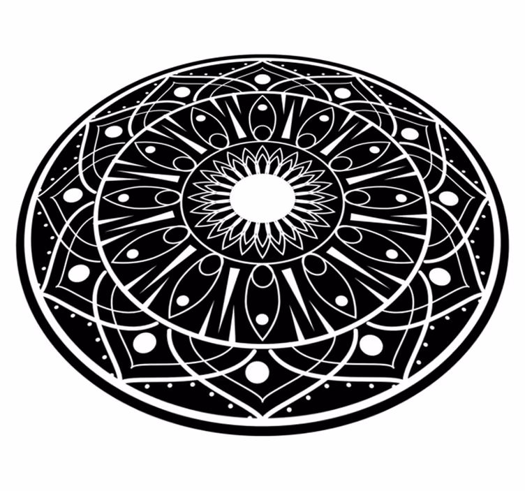 Elaborate mandala motif mandala vinyl rug - TenStickers