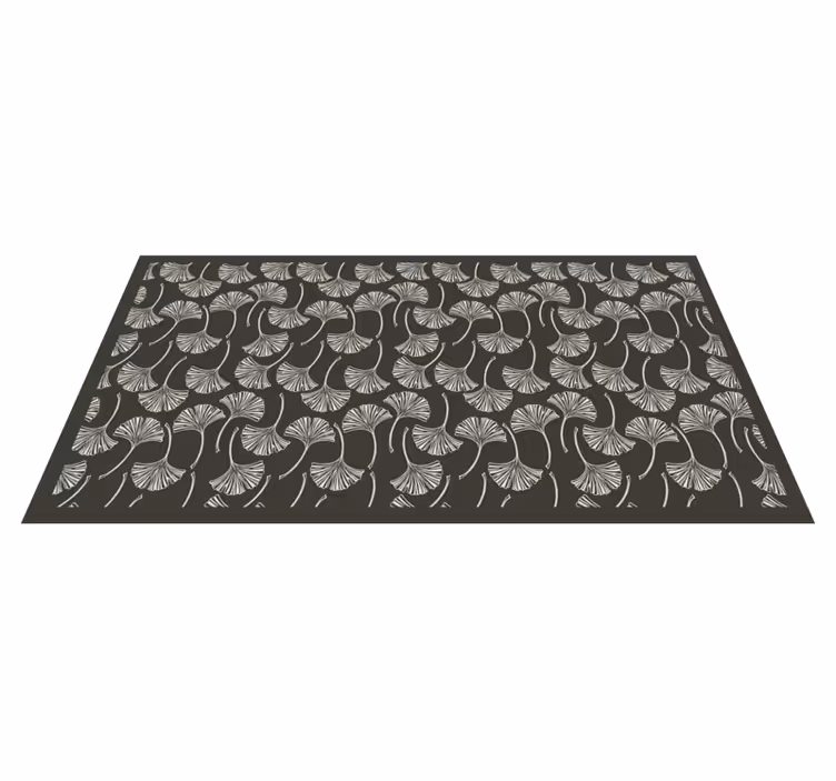 Ginkgo Leaf Motif floral vinyl rug - TenStickers