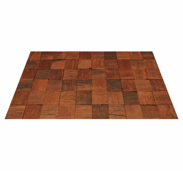Square wood pattern wood effect vinyl rug - TenStickers