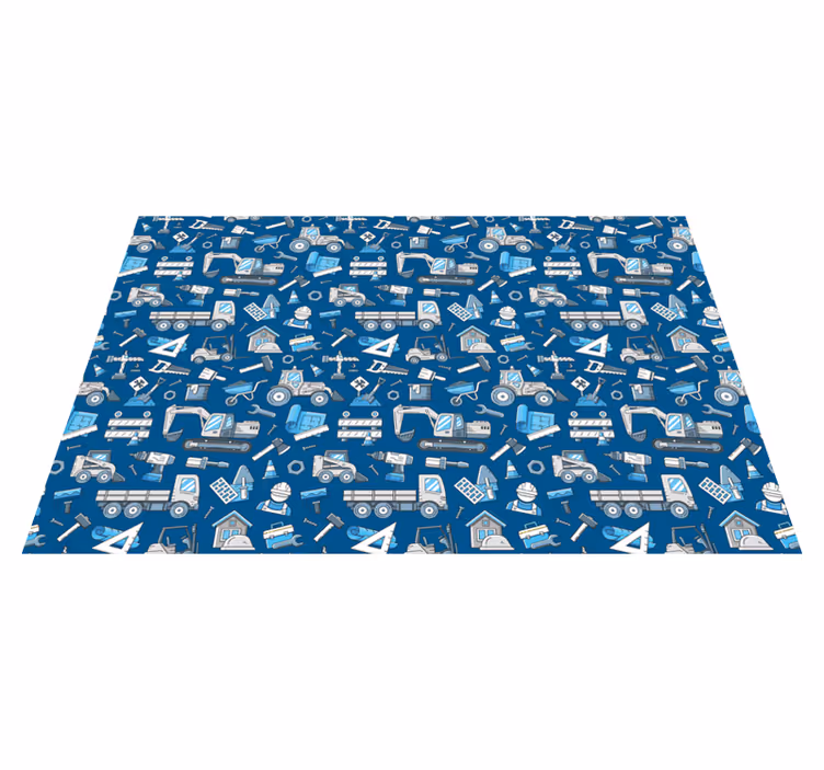 Construction Tools Print kids vinyl rug - TenStickers