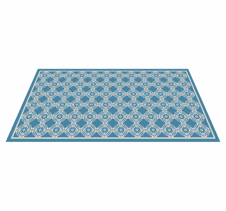 Antique vintage blue white pattern vintage rug - TenStickers