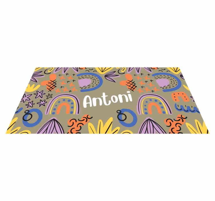 Colorful rainbow patterns kids vinyl rug - TenStickers