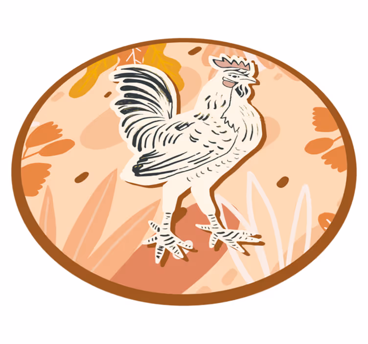 Delightful rooster animal vinyl rug - TenStickers